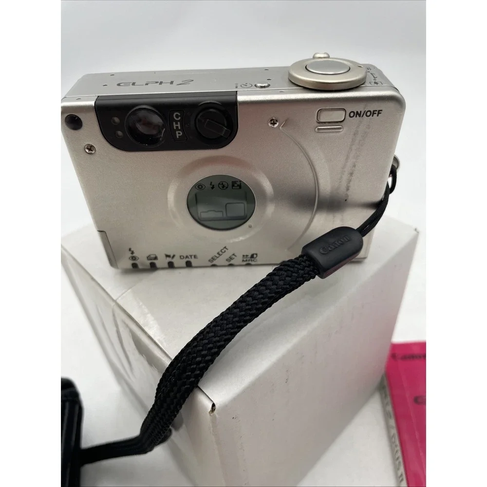 Canon ELPH 2 Digital Advantix Film Camera+New CR2 Battery+Manual+Case-TESTED